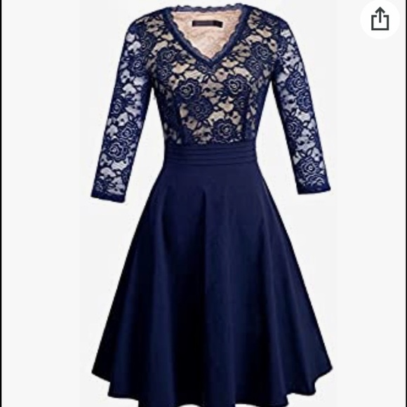 HOMEYEE Women’s Chic V-Neck Lace Dress NWT‼️FINAL SALE - Picture 3 of 4